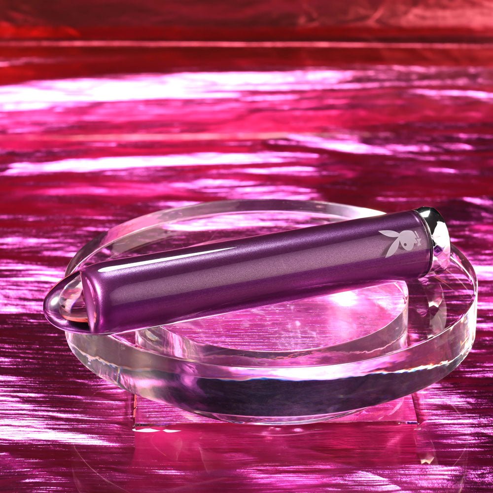 Buy Playboy Pleasure AMETHYST - Purple 12.4 cm USB Rechargeable Glass Tipped Mini Vibrator – Naughtyhut NZ sex toys online. Discreet delivery & top brands.