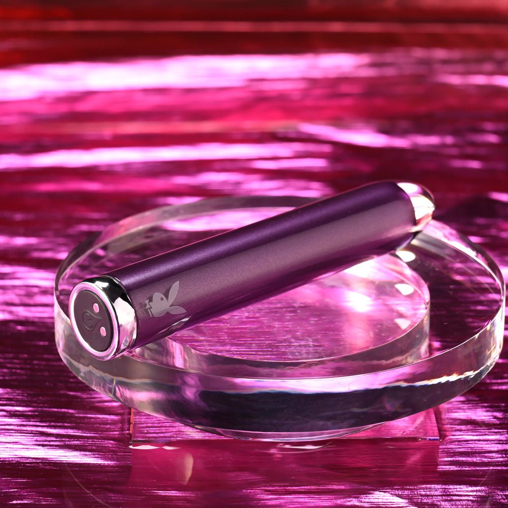 Buy Playboy Pleasure AMETHYST - Purple 12.4 cm USB Rechargeable Glass Tipped Mini Vibrator – Naughtyhut NZ sex toys online. Discreet delivery & top brands.