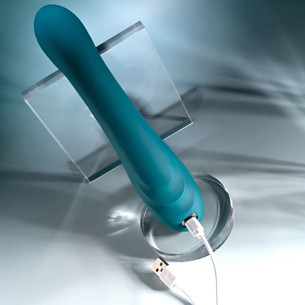 Playboy Pleasure AURELIE - Green 22.7 cm USB Rechargeable Vibrator with Internal Flicker – Sex toys NZ by Naughtyhut. Discreet delivery nationwide.