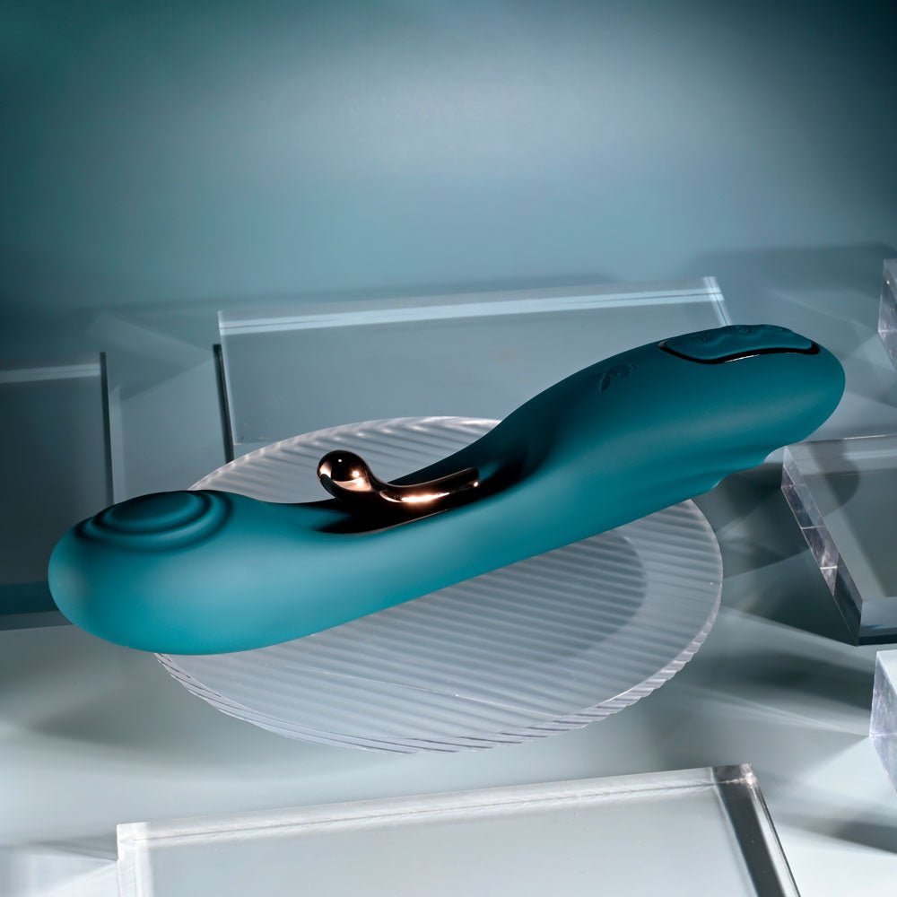 Playboy Pleasure AURELIE - Green 22.7 cm USB Rechargeable Vibrator with Internal Flicker – Sex toys NZ by Naughtyhut. Discreet delivery nationwide.