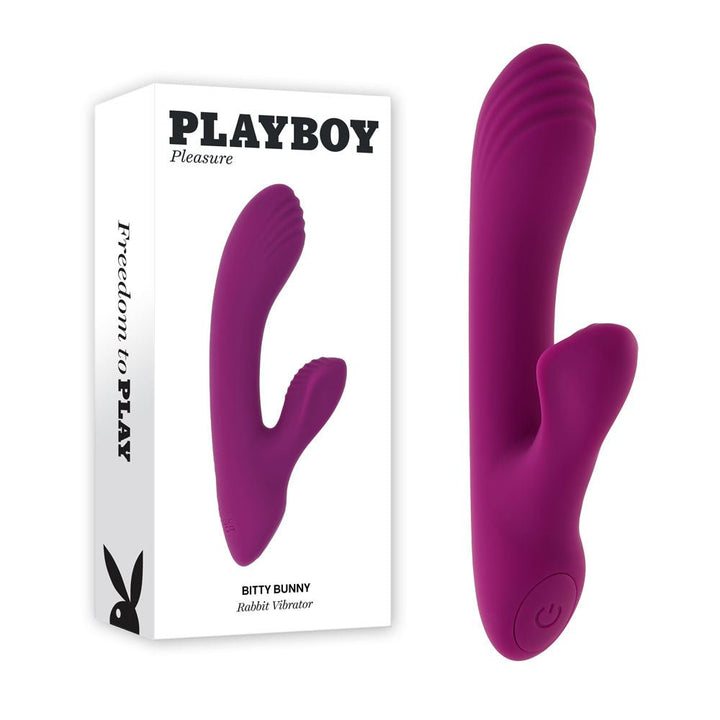 Playboy Pleasure BITTY BUNNY - Purple 14.7 cm USB Rechargeable Rabbit Vibrator – Sex toys NZ by Naughtyhut. Discreet delivery nationwide.