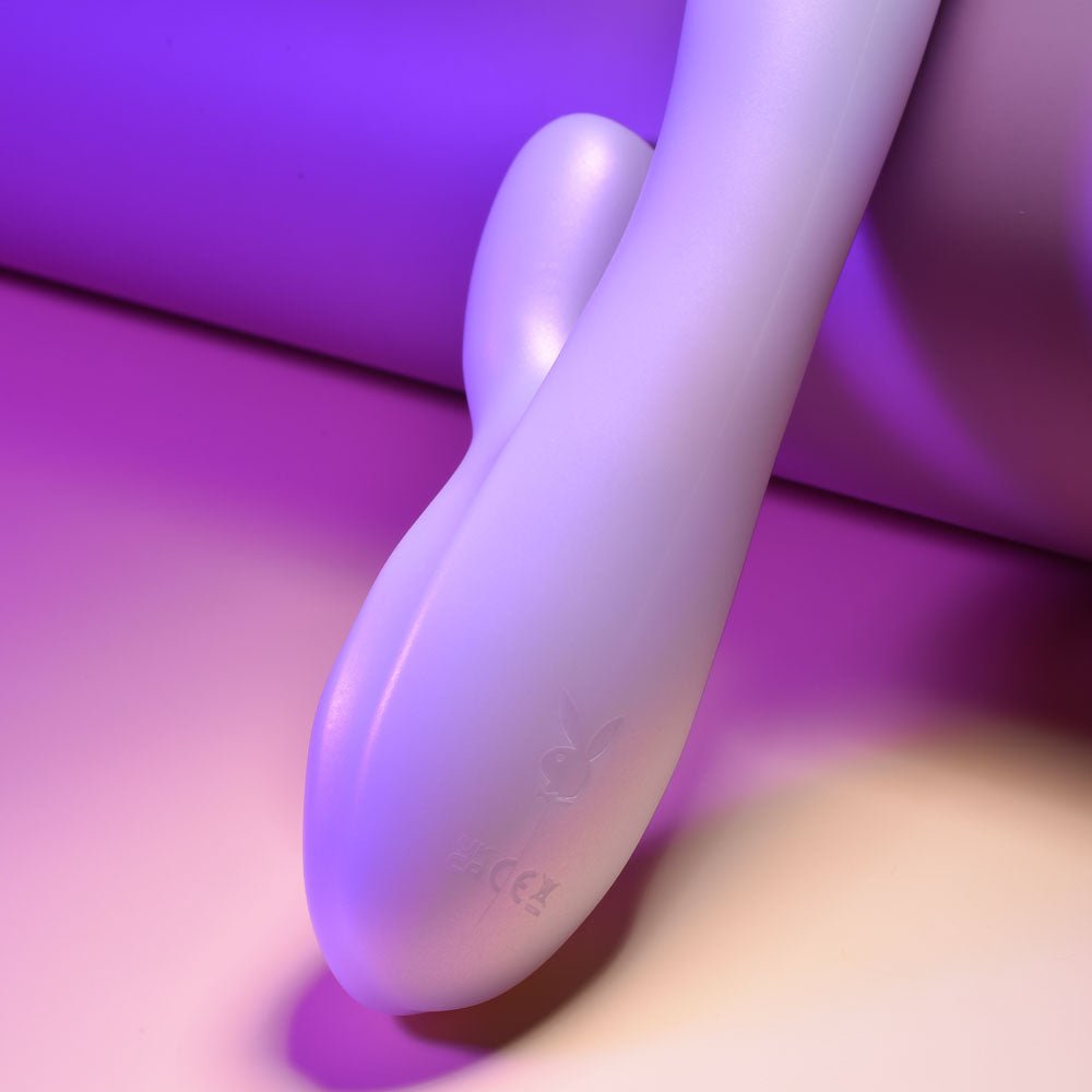 Playboy Pleasure BUMPING BUNNY - Opal 22.9 cm USB Rechargeable Thrusting & Warming Rabbit Vibrator – Sex toys NZ by Naughtyhut. Discreet delivery nationwide.