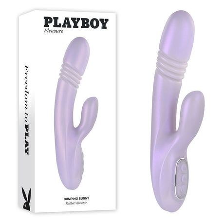 Buy Playboy Pleasure BUMPING BUNNY - Opal 22.9 cm USB Rechargeable Thrusting & Warming Rabbit Vibrator – Naughtyhut NZ sex toys online. Discreet delivery & top brands.