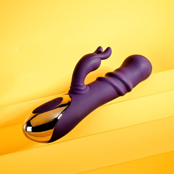 Playboy Pleasure BUNNY PUNCH - Purple 24.4 cm USB Rechargeable Twirling Rabbit Vibrator – Sex toys NZ by Naughtyhut. Discreet delivery nationwide.