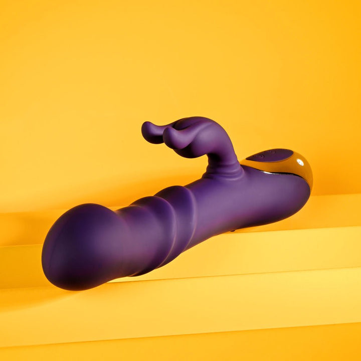 Playboy Pleasure BUNNY PUNCH - Purple 24.4 cm USB Rechargeable Twirling Rabbit Vibrator – Sex toys NZ by Naughtyhut. Discreet delivery nationwide.