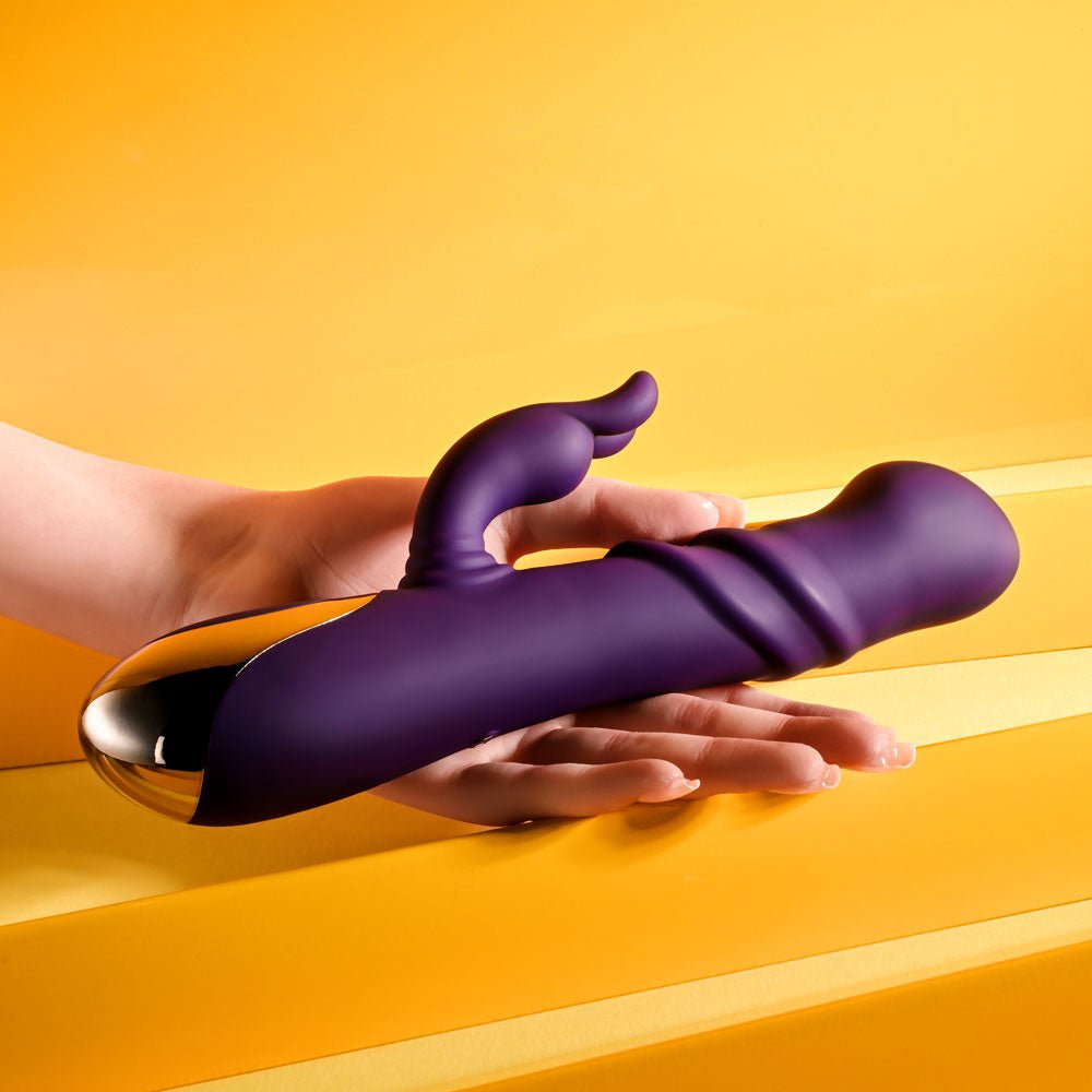 Playboy Pleasure BUNNY PUNCH - Purple 24.4 cm USB Rechargeable Twirling Rabbit Vibrator – Sex toys NZ by Naughtyhut. Discreet delivery nationwide.
