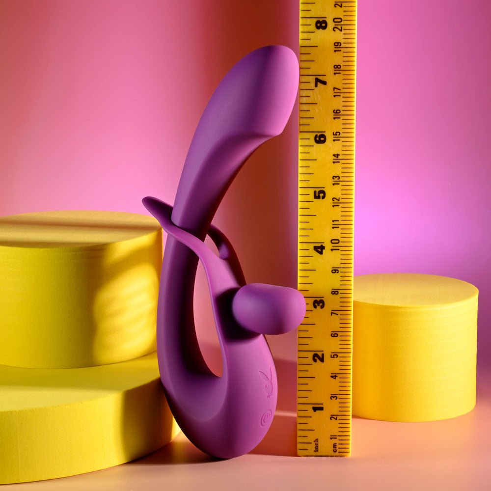 Buy Playboy Pleasure CHA CHA SLIDE - Purple 20 cm USB Rechargeable Rabbit Vibrator – Naughtyhut NZ sex toys online. Discreet delivery & top brands.