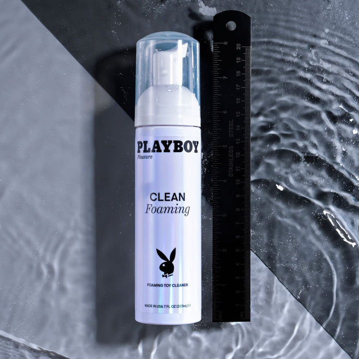 Playboy Pleasure CLEAN FOAMING - Foaming Toy Cleaner - 207 ml Bottle – Sex toys NZ by Naughtyhut. Discreet delivery nationwide.