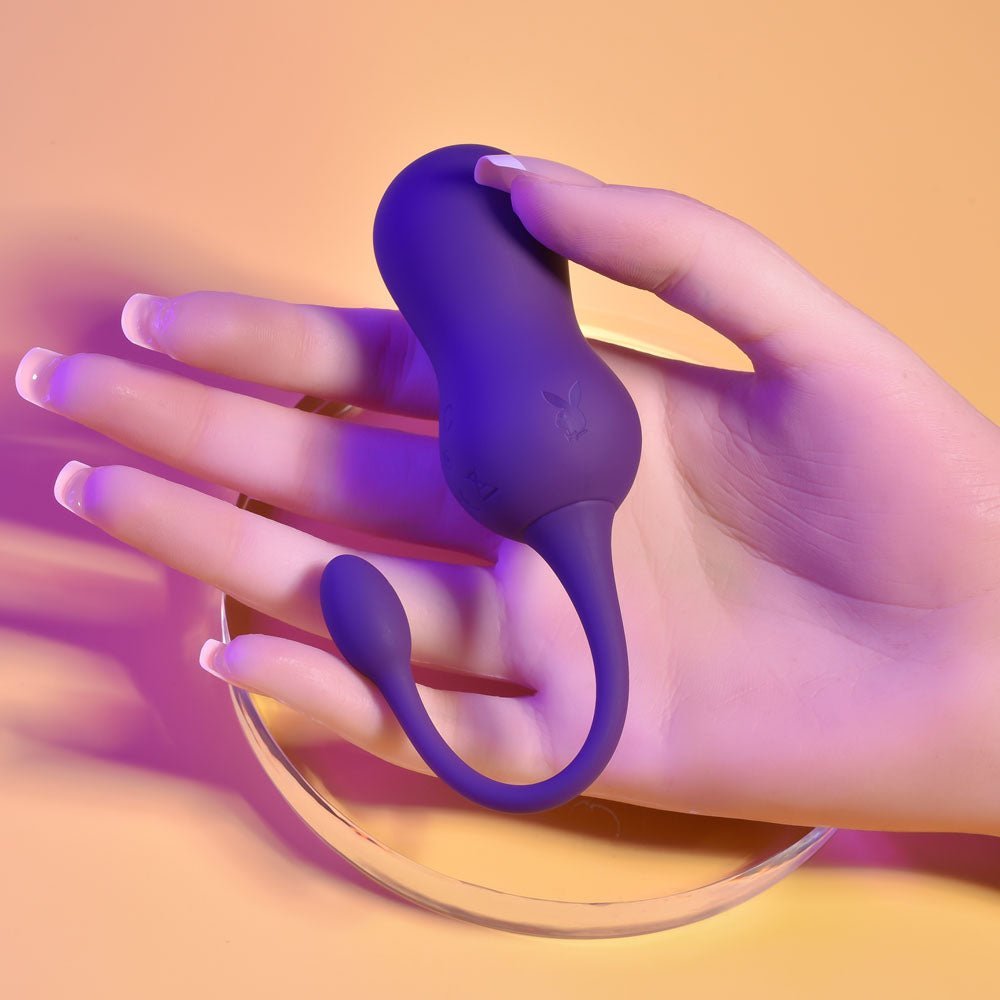 Playboy Pleasure DOUBLE TIME - Purple USB Rechargeable Vibrating Kegel Balls – Sex toys NZ by Naughtyhut. Discreet delivery nationwide.