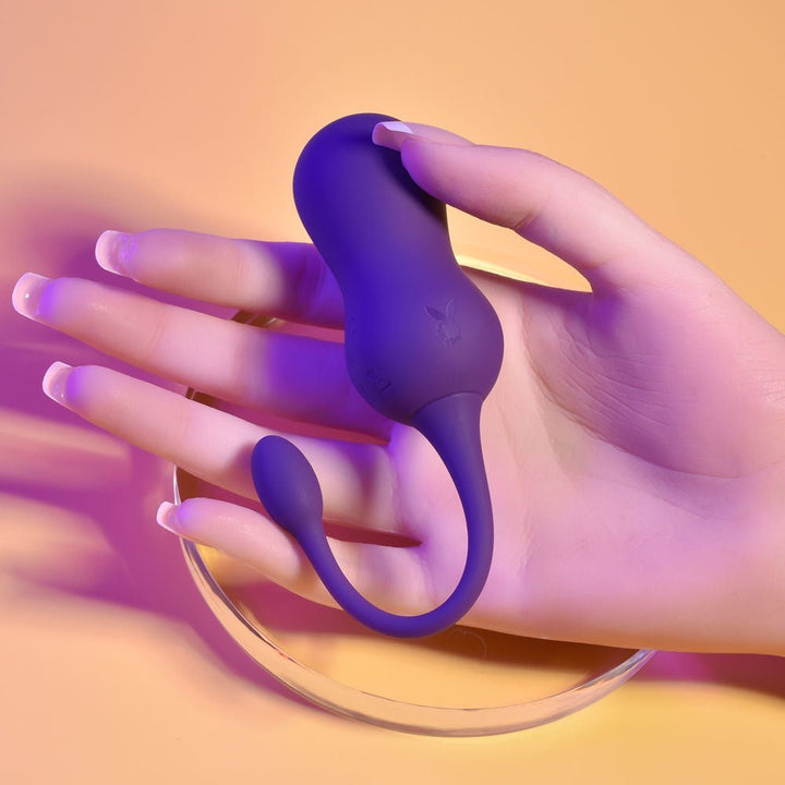 Playboy Pleasure DOUBLE TIME - Purple USB Rechargeable Vibrating Kegel Balls – Sex toys NZ by Naughtyhut. Discreet delivery nationwide.