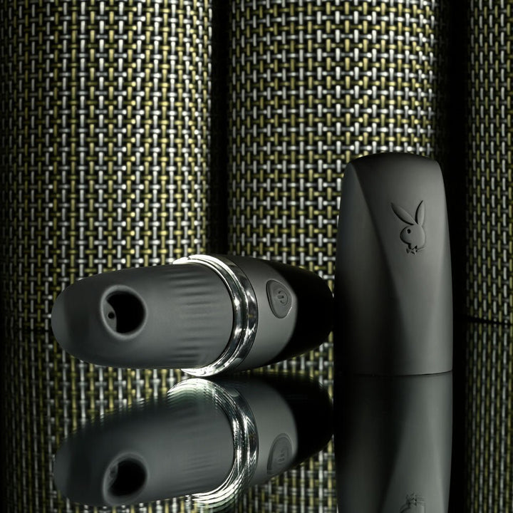 Playboy Pleasure EXCURSION - Black 14.2 cm USB Rechargeable Suction Stimulator – Sex toys NZ by Naughtyhut. Discreet delivery nationwide.