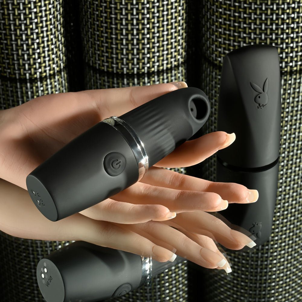 Playboy Pleasure EXCURSION - Black 14.2 cm USB Rechargeable Suction Stimulator – Sex toys NZ by Naughtyhut. Discreet delivery nationwide.