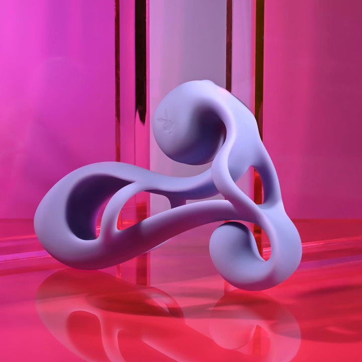 Playboy Pleasure FANTASY CAGE - Purple USB Rechargeable Vibrating Penis Sleeve – Sex toys NZ by Naughtyhut. Discreet delivery nationwide.