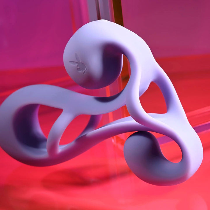 Playboy Pleasure FANTASY CAGE - Purple USB Rechargeable Vibrating Penis Sleeve – Sex toys NZ by Naughtyhut. Discreet delivery nationwide.