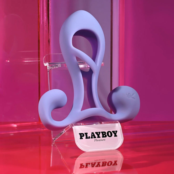 Playboy Pleasure FANTASY CAGE - Purple USB Rechargeable Vibrating Penis Sleeve – Sex toys NZ by Naughtyhut. Discreet delivery nationwide.