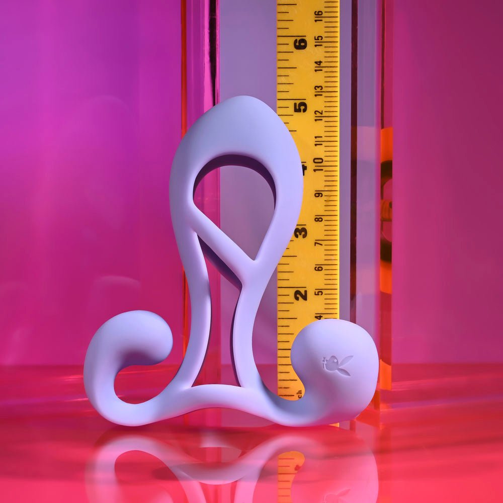 Buy Playboy Pleasure FANTASY CAGE - Purple USB Rechargeable Vibrating Penis Sleeve – Naughtyhut NZ sex toys online. Discreet delivery & top brands.