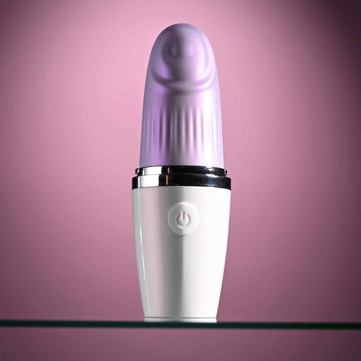 Playboy Pleasure GETAWAY - White/Purple 14.2 cm USB Rechargeable Tapping Stimulator – Sex toys NZ by Naughtyhut. Discreet delivery nationwide.