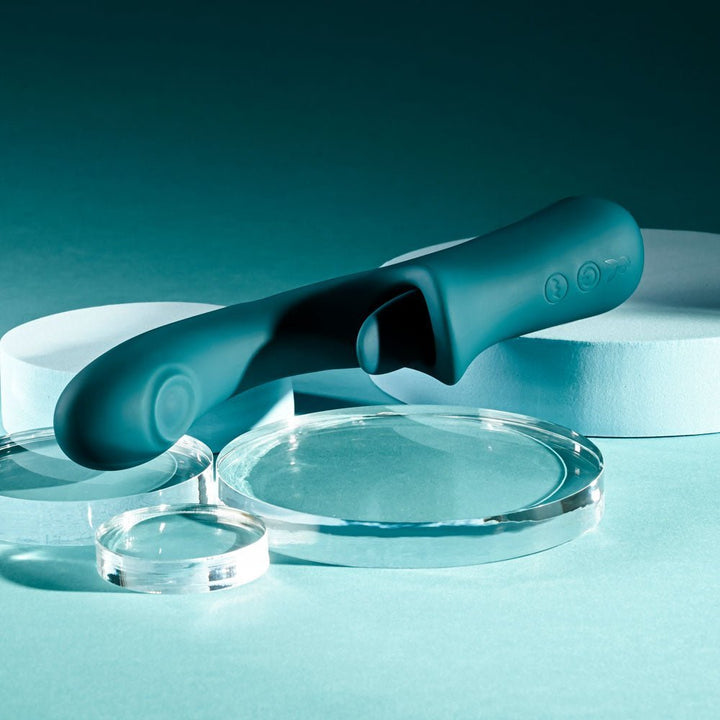 Playboy Pleasure HARMONY - Blue 22.9 cm USB Rechargeable Vibrator with Clitoral Flicker – Sex toys NZ by Naughtyhut. Discreet delivery nationwide.