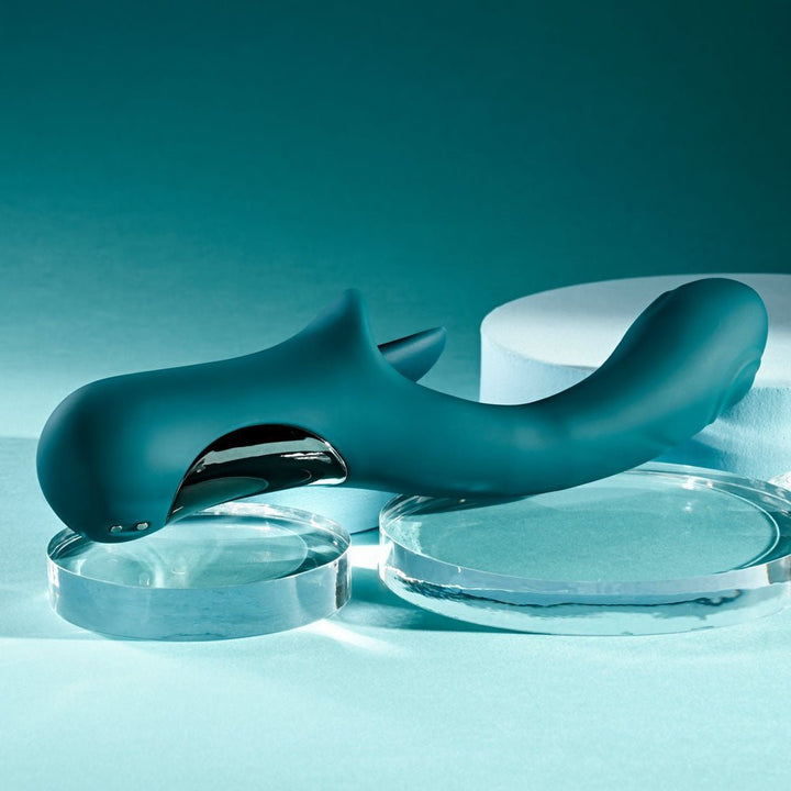 Playboy Pleasure HARMONY - Blue 22.9 cm USB Rechargeable Vibrator with Clitoral Flicker – Sex toys NZ by Naughtyhut. Discreet delivery nationwide.