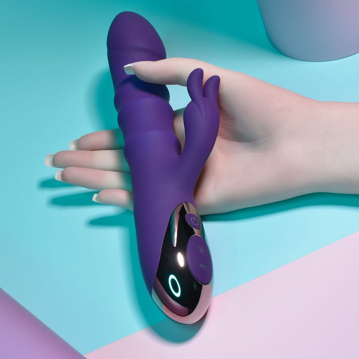Playboy Pleasure HOP TO IT - Purple 23.5 cm USB Rechargeable Rabbit Vibrator – Sex toys NZ by Naughtyhut. Discreet delivery nationwide.