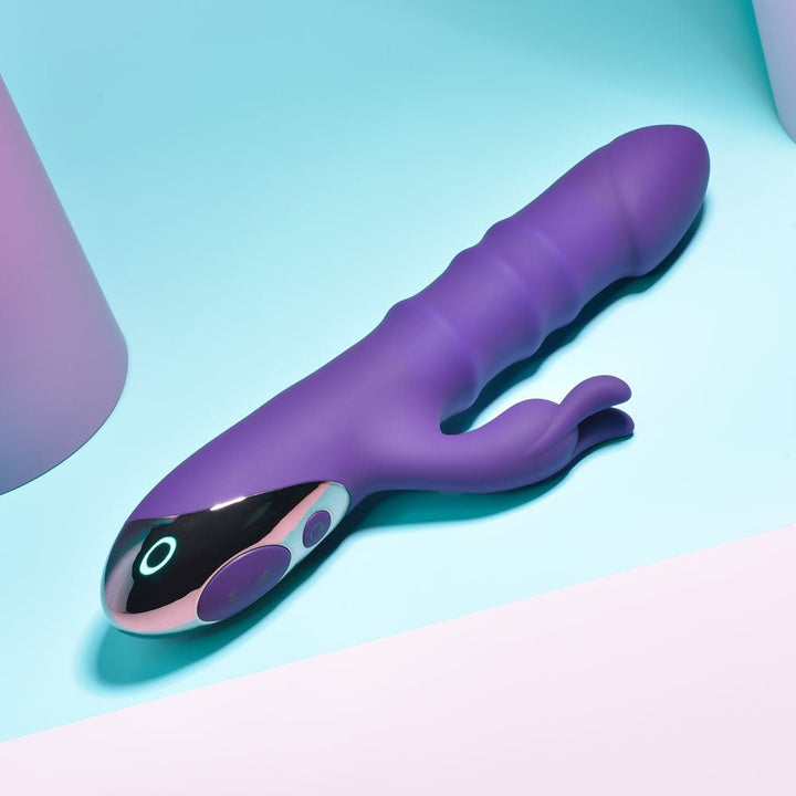 Playboy Pleasure HOP TO IT - Purple 23.5 cm USB Rechargeable Rabbit Vibrator – Sex toys NZ by Naughtyhut. Discreet delivery nationwide.