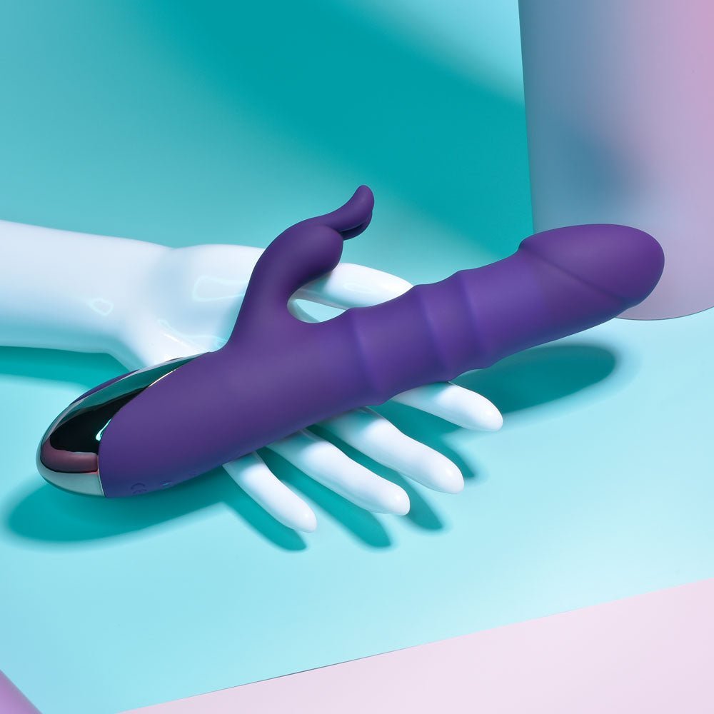 Playboy Pleasure HOP TO IT - Purple 23.5 cm USB Rechargeable Rabbit Vibrator – Sex toys NZ by Naughtyhut. Discreet delivery nationwide.