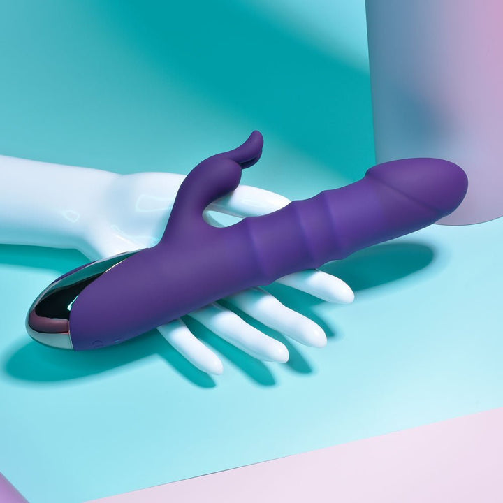 Playboy Pleasure HOP TO IT - Purple 23.5 cm USB Rechargeable Rabbit Vibrator – Sex toys NZ by Naughtyhut. Discreet delivery nationwide.