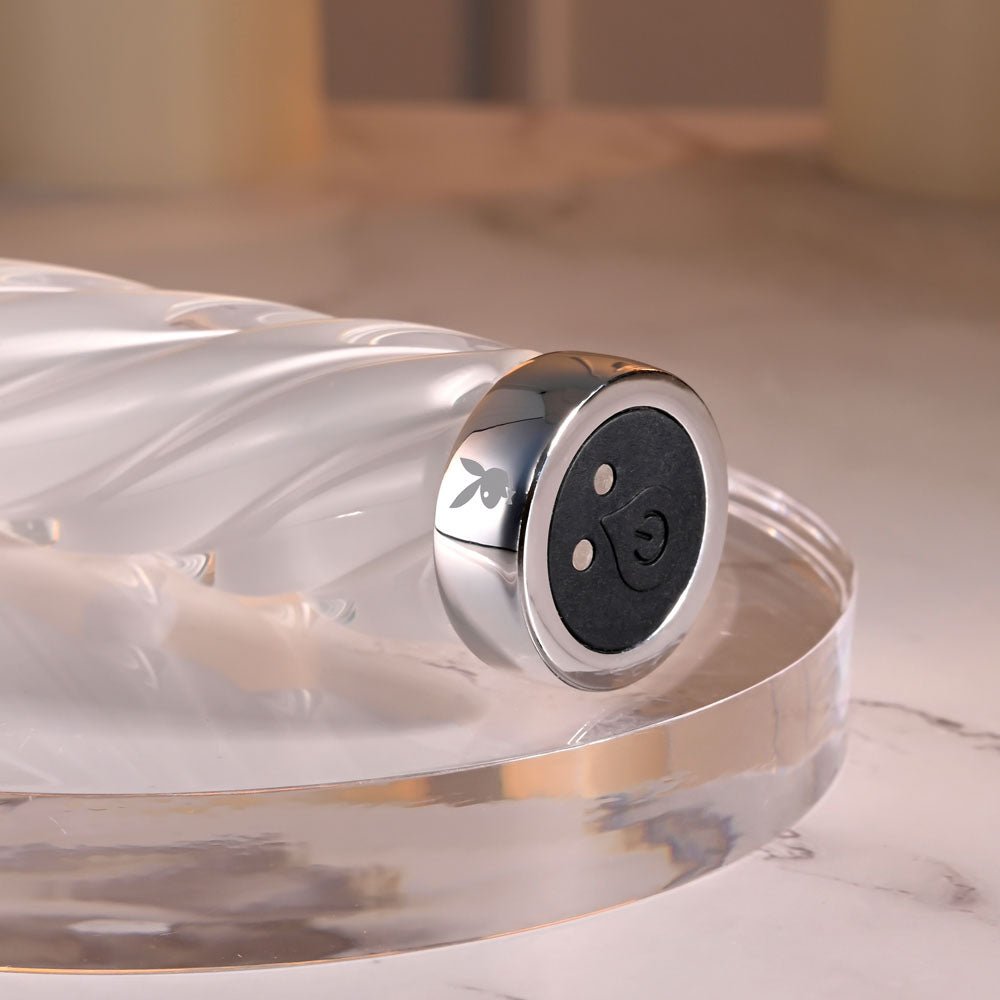 Buy Playboy Pleasure IN A TWIST - White Glass 17.5 cm USB Rechargeable Vibrator – Naughtyhut NZ sex toys online. Discreet delivery & top brands.