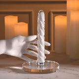 Buy Playboy Pleasure IN A TWIST - White Glass 17.5 cm USB Rechargeable Vibrator – Naughtyhut NZ sex toys online. Discreet delivery & top brands.