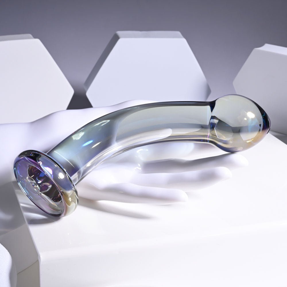 Playboy Pleasure JEWELS KING - Clear Glass 16.3 cm Dildo – Sex toys NZ by Naughtyhut. Discreet delivery nationwide.