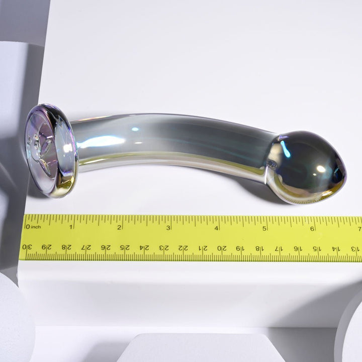 Playboy Pleasure JEWELS KING - Clear Glass 16.3 cm Dildo – Sex toys NZ by Naughtyhut. Discreet delivery nationwide.