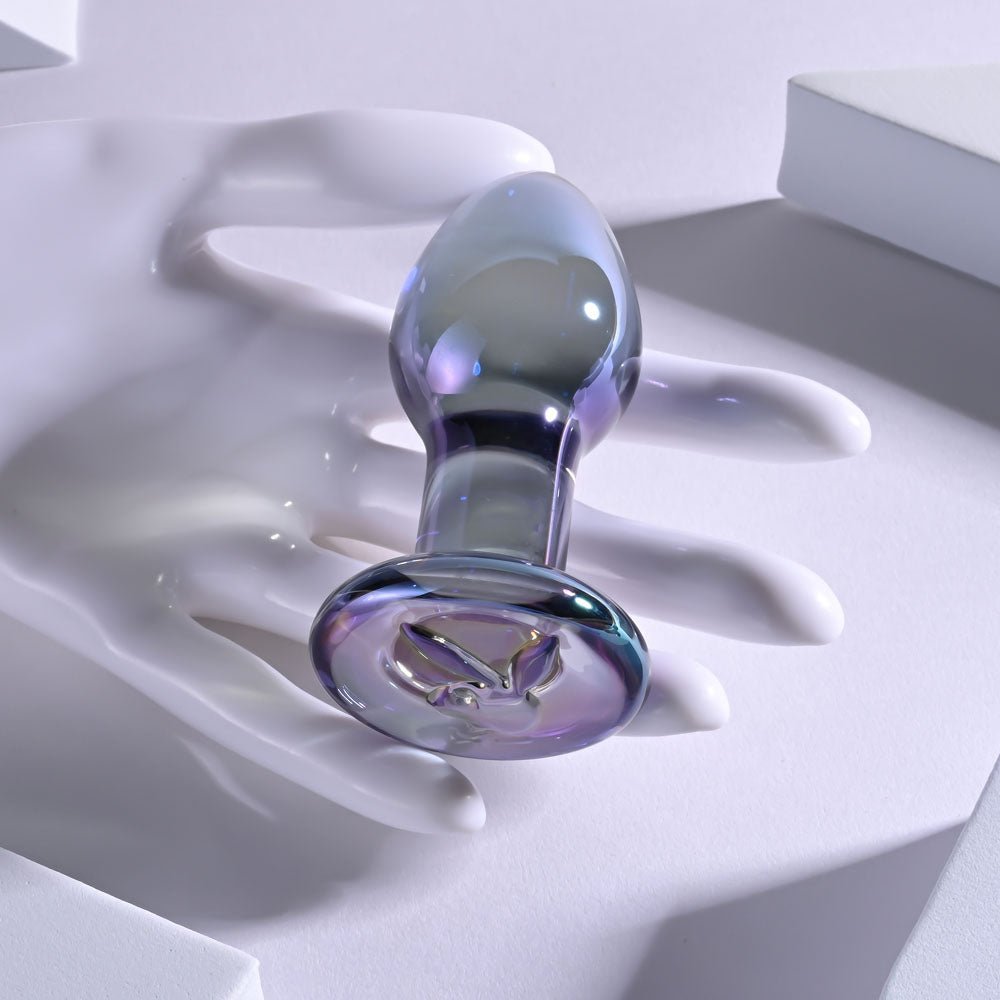 Playboy Pleasure JEWELS PLUG - Clear Glass 8.5 cm Butt Plug – Sex toys NZ by Naughtyhut. Discreet delivery nationwide.