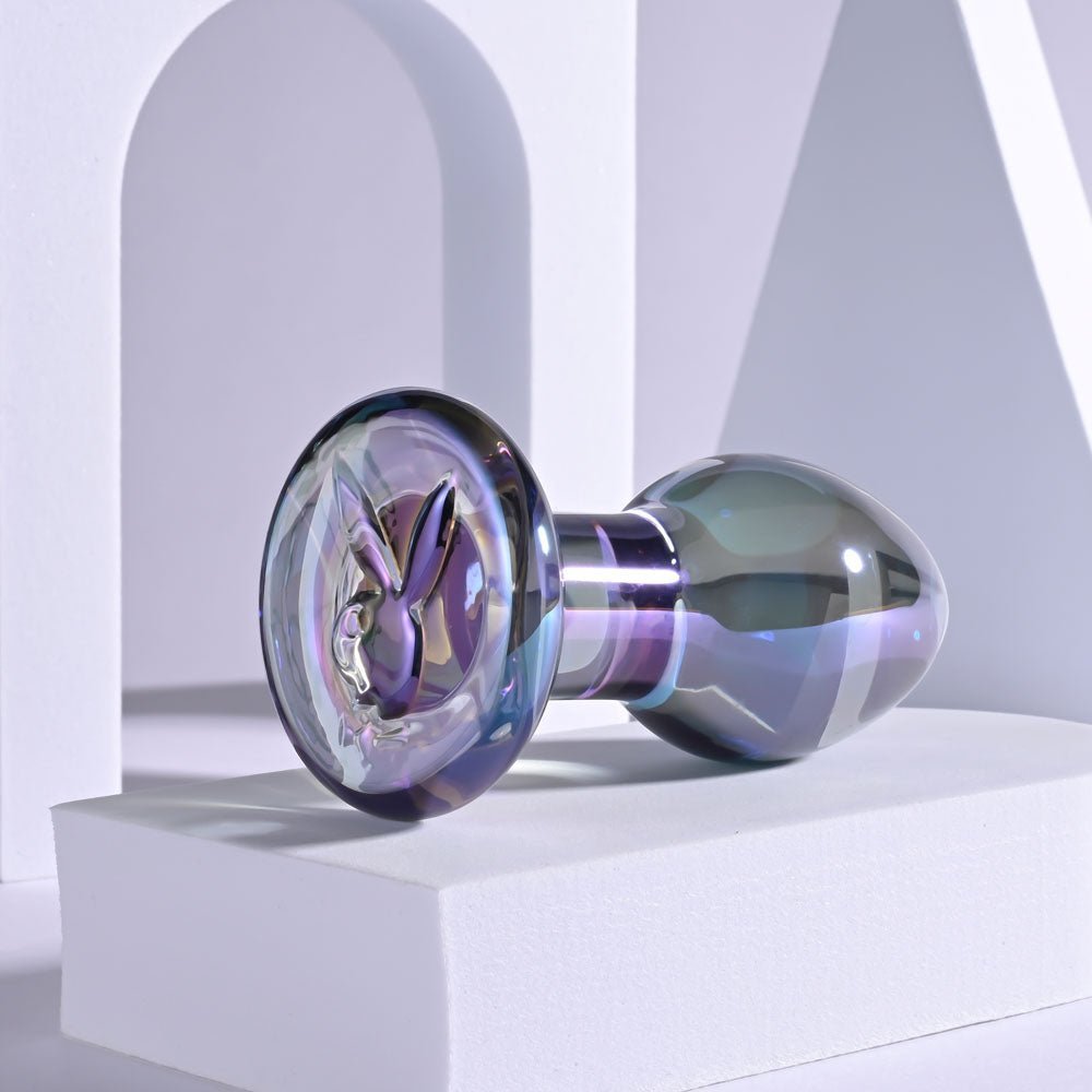 Playboy Pleasure JEWELS PLUG - Clear Glass 8.5 cm Butt Plug – Sex toys NZ by Naughtyhut. Discreet delivery nationwide.