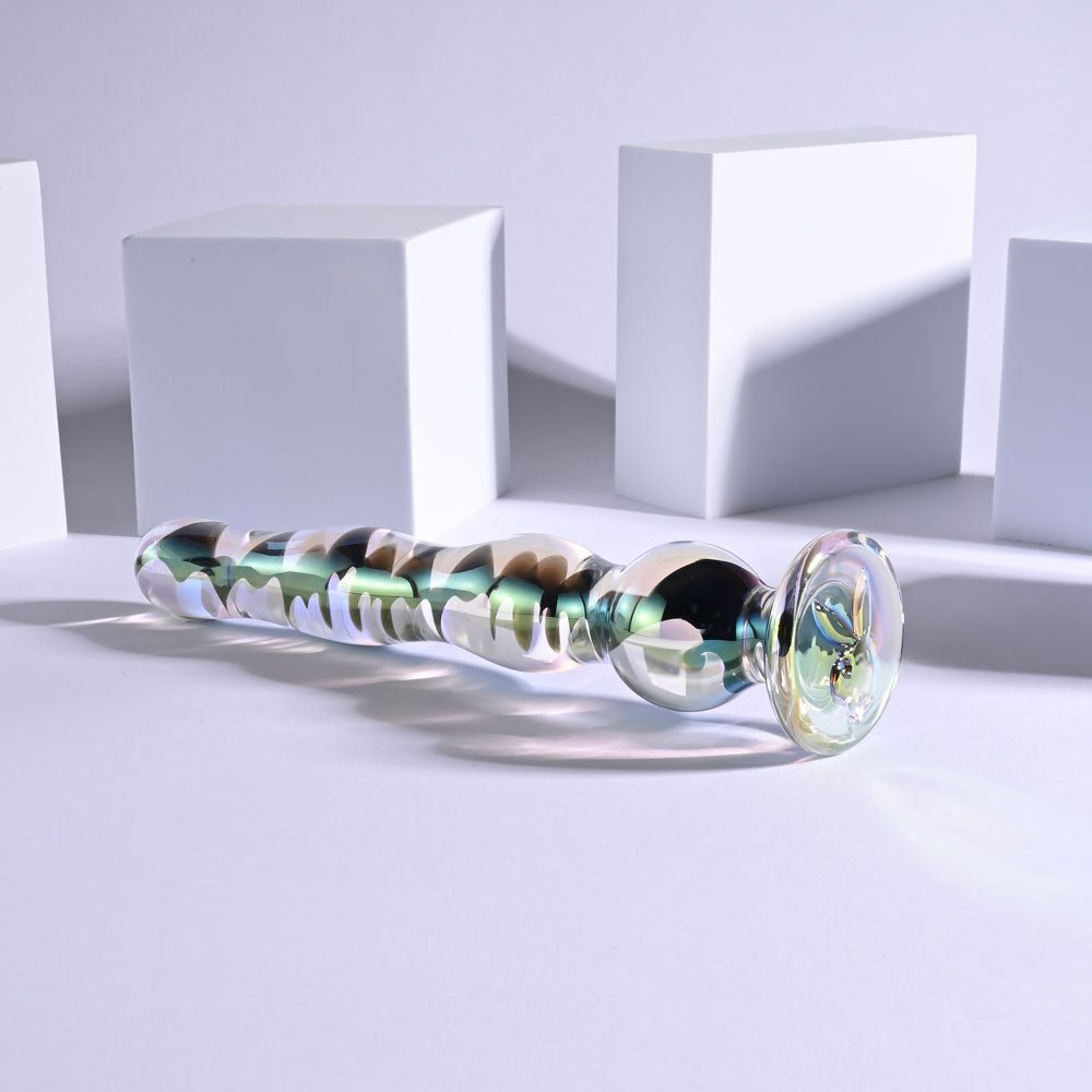 Playboy Pleasure JEWELS WAND - Clear Glass 20.3 cm Dildo – Sex toys NZ by Naughtyhut. Discreet delivery nationwide.