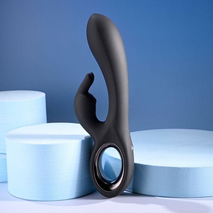 Playboy Pleasure LATE NIGHT BUNNY - Black 20 cm USB Rechargeable Rabbit Vibrator – Sex toys NZ by Naughtyhut. Discreet delivery nationwide.