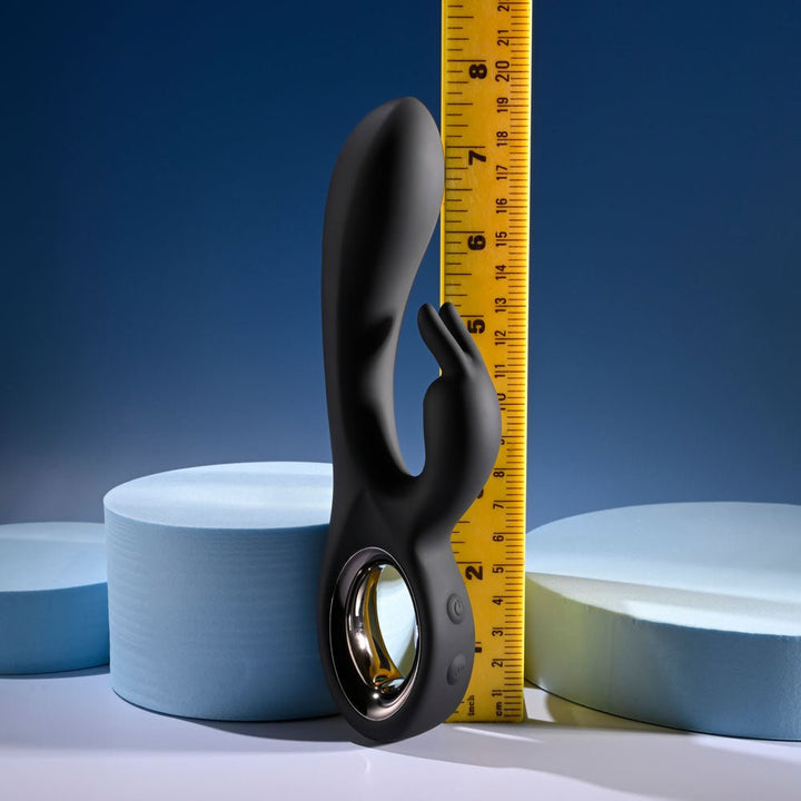 Playboy Pleasure LATE NIGHT BUNNY - Black 20 cm USB Rechargeable Rabbit Vibrator – Sex toys NZ by Naughtyhut. Discreet delivery nationwide.