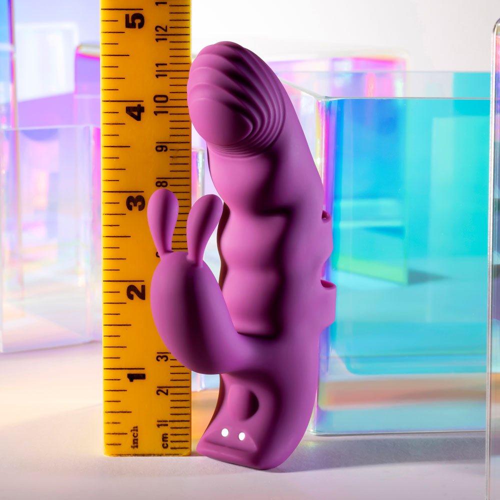 Buy Playboy Pleasure LEND A HAND - Purple USB Rechargeable Finger Vibrator – Naughtyhut NZ sex toys online. Discreet delivery & top brands.