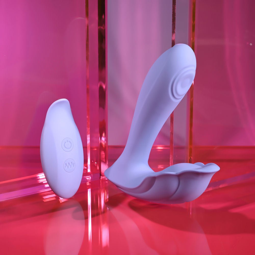 Buy Playboy Pleasure LILAC FANTASY - Purple 13.5 cm USB Rechargeable Tapping Vibrator with Remote – Naughtyhut NZ sex toys online. Discreet delivery & top brands.