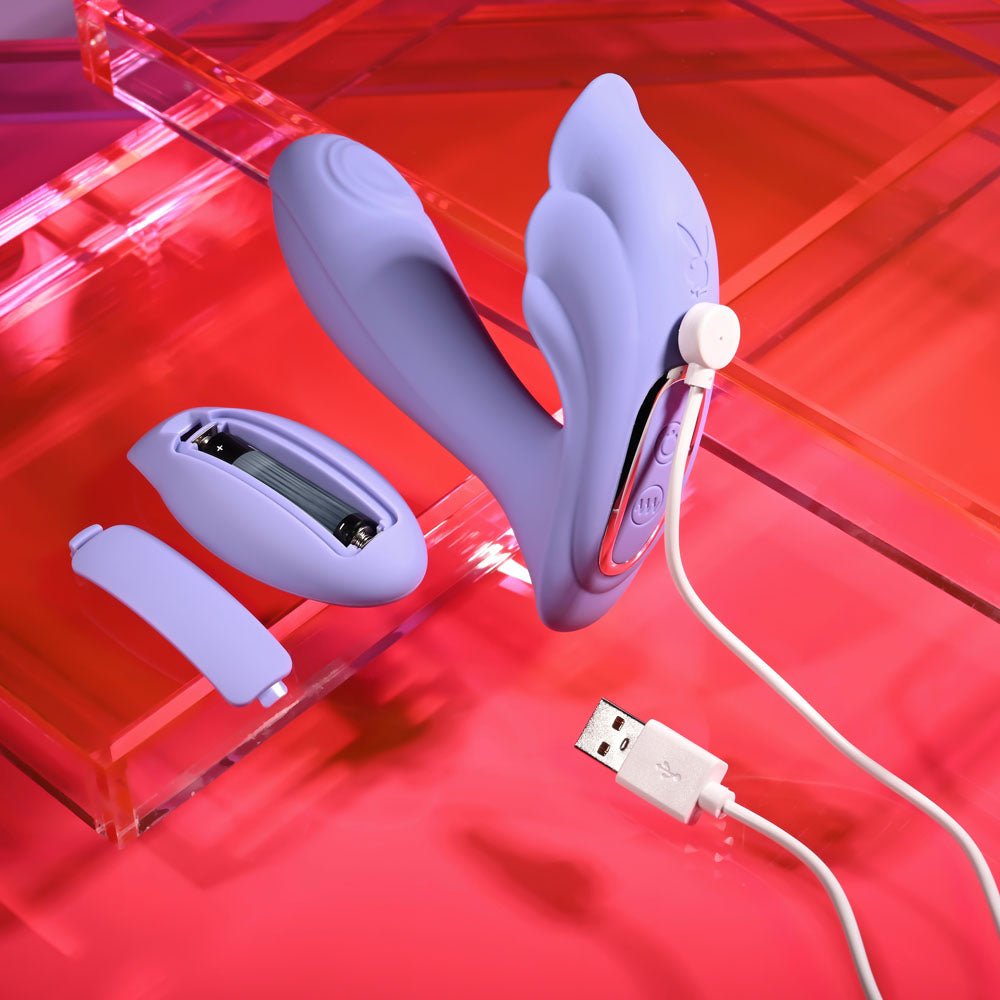 Buy Playboy Pleasure LILAC FANTASY - Purple 13.5 cm USB Rechargeable Tapping Vibrator with Remote – Naughtyhut NZ sex toys online. Discreet delivery & top brands.