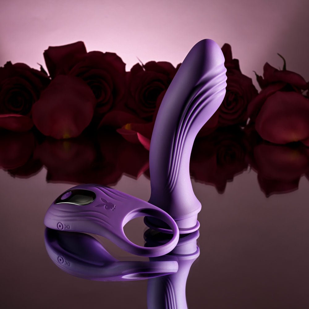Buy Playboy Pleasure MIX & MATCH - Purple USB Rechargeable with C - Ring Attachment – Naughtyhut NZ sex toys online. Discreet delivery & top brands.