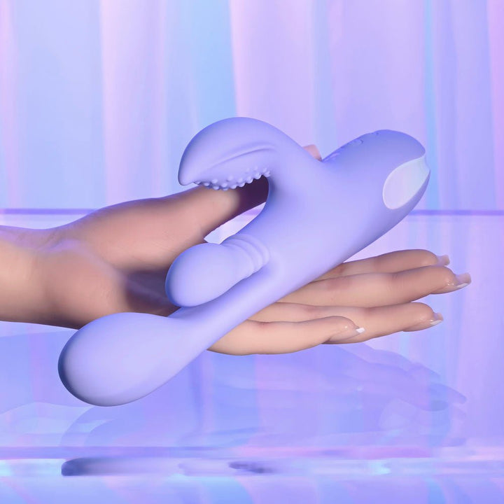 Playboy Pleasure NUBBIN RUBBIN - Purple 24.1 cm USB Rechargeable Thrusting Rabbit Vibrator – Sex toys NZ by Naughtyhut. Discreet delivery nationwide.
