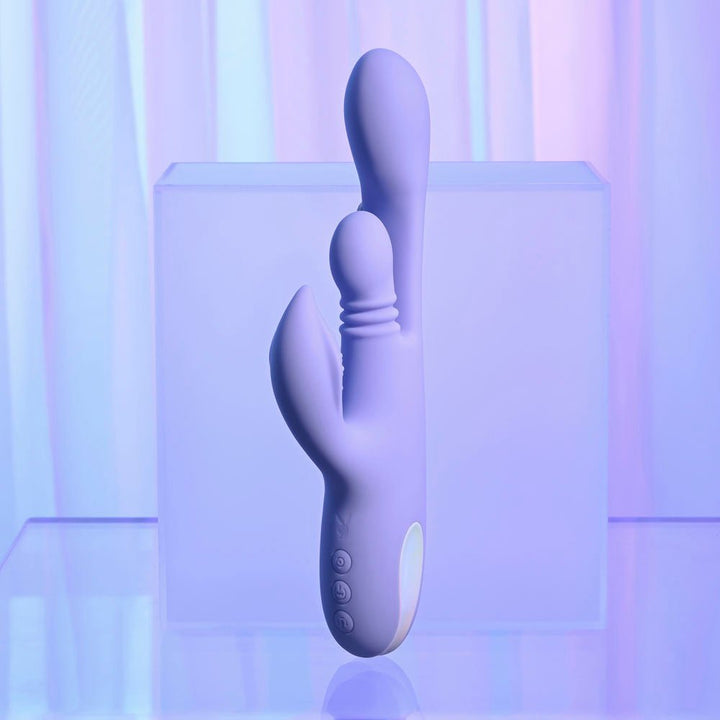 Playboy Pleasure NUBBIN RUBBIN - Purple 24.1 cm USB Rechargeable Thrusting Rabbit Vibrator – Sex toys NZ by Naughtyhut. Discreet delivery nationwide.