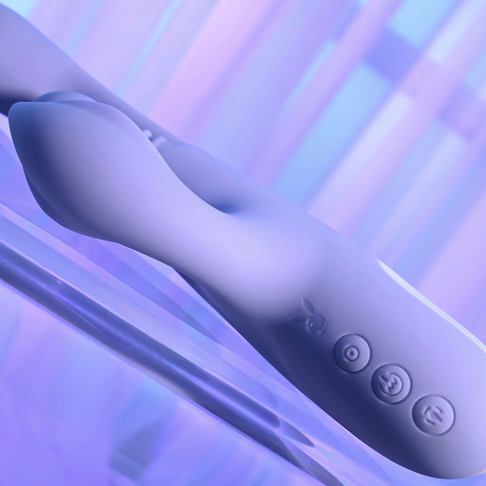 Buy Playboy Pleasure NUBBIN RUBBIN - Purple 24.1 cm USB Rechargeable Thrusting Rabbit Vibrator – Naughtyhut NZ sex toys online. Discreet delivery & top brands.