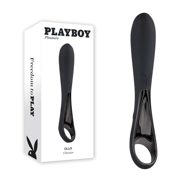 Playboy Pleasure OLLO - Black 14.6 cm USB Rechargeable Vibrator – Sex toys NZ by Naughtyhut. Discreet delivery nationwide.