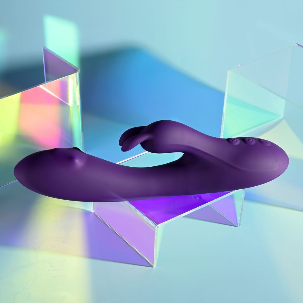 Playboy Pleasure ON REPEAT - Purple 19.7 cm USB Rechargeable Rabbit Vibrator – Sex toys NZ by Naughtyhut. Discreet delivery nationwide.