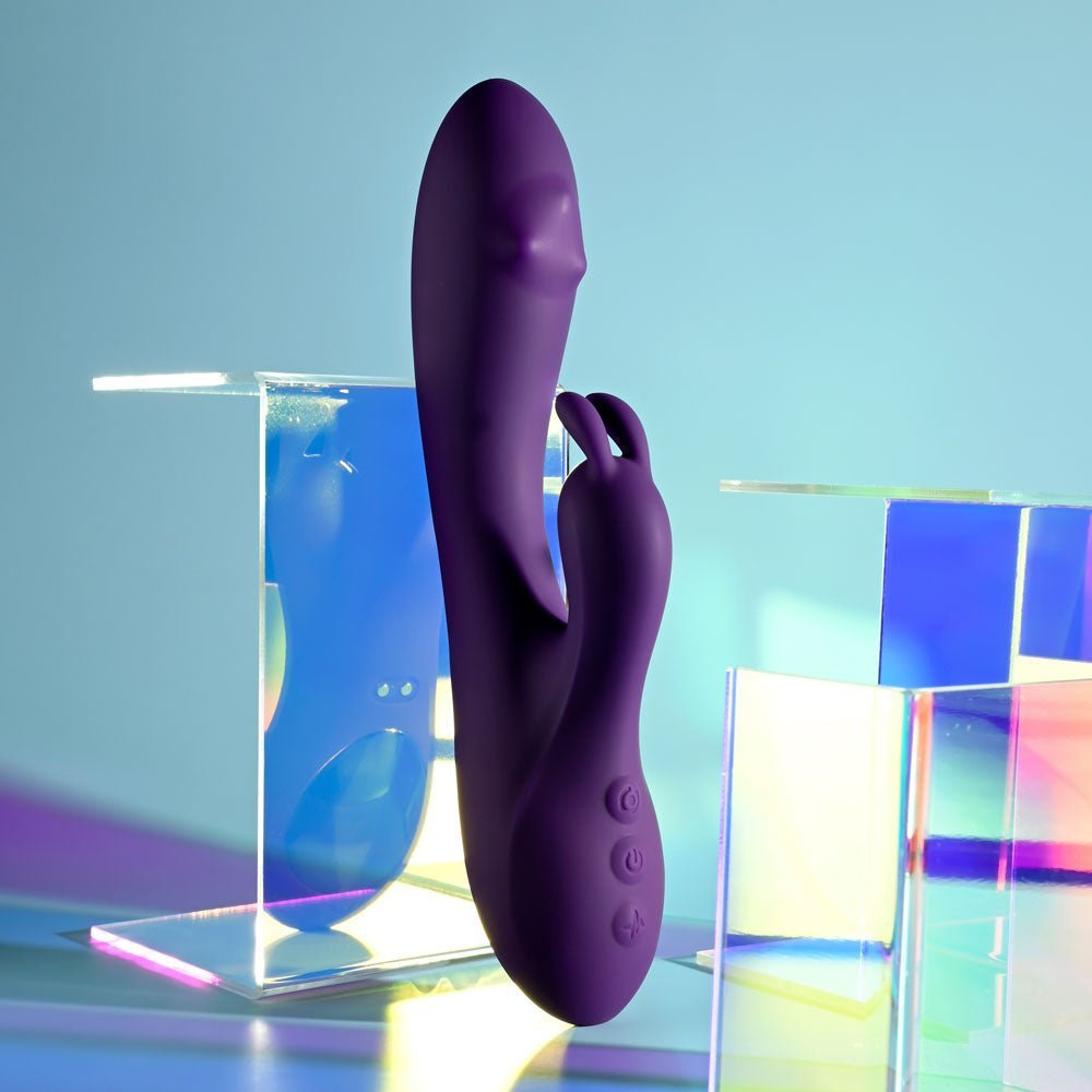 Playboy Pleasure ON REPEAT - Purple 19.7 cm USB Rechargeable Rabbit Vibrator – Sex toys NZ by Naughtyhut. Discreet delivery nationwide.