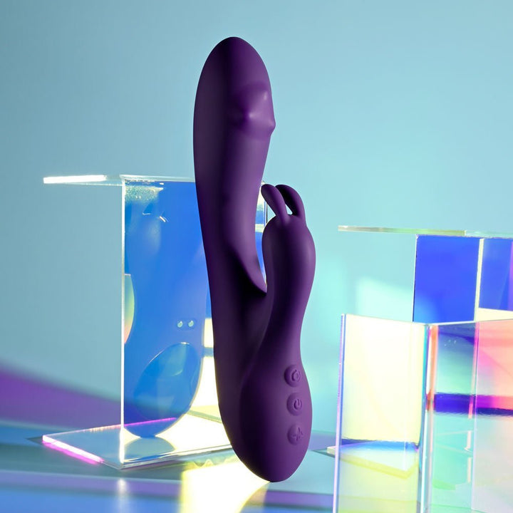 Playboy Pleasure ON REPEAT - Purple 19.7 cm USB Rechargeable Rabbit Vibrator – Sex toys NZ by Naughtyhut. Discreet delivery nationwide.