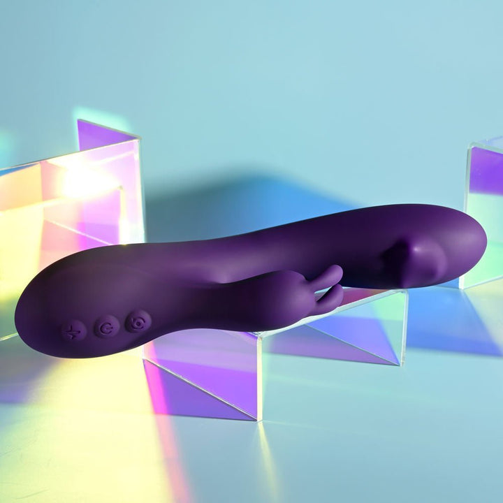 Playboy Pleasure ON REPEAT - Purple 19.7 cm USB Rechargeable Rabbit Vibrator – Sex toys NZ by Naughtyhut. Discreet delivery nationwide.