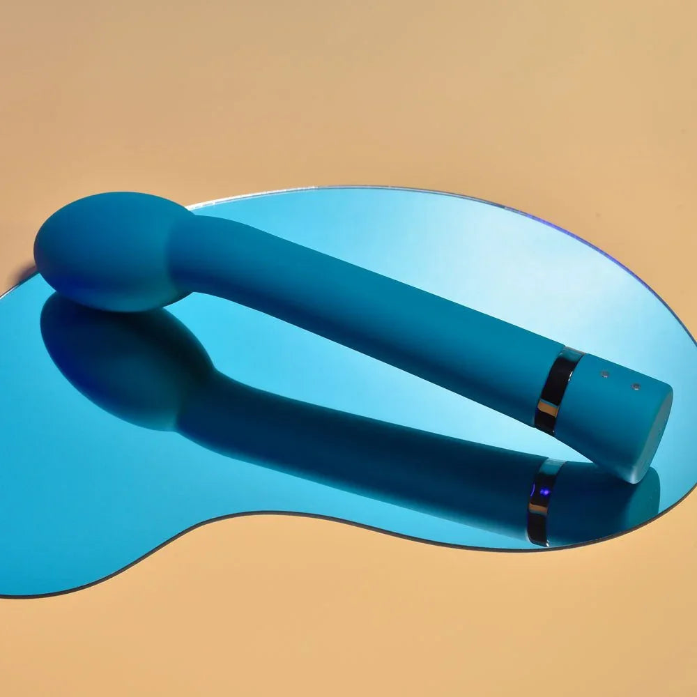 On The Spot in blue on the diagonal, base and chrome control ring in view