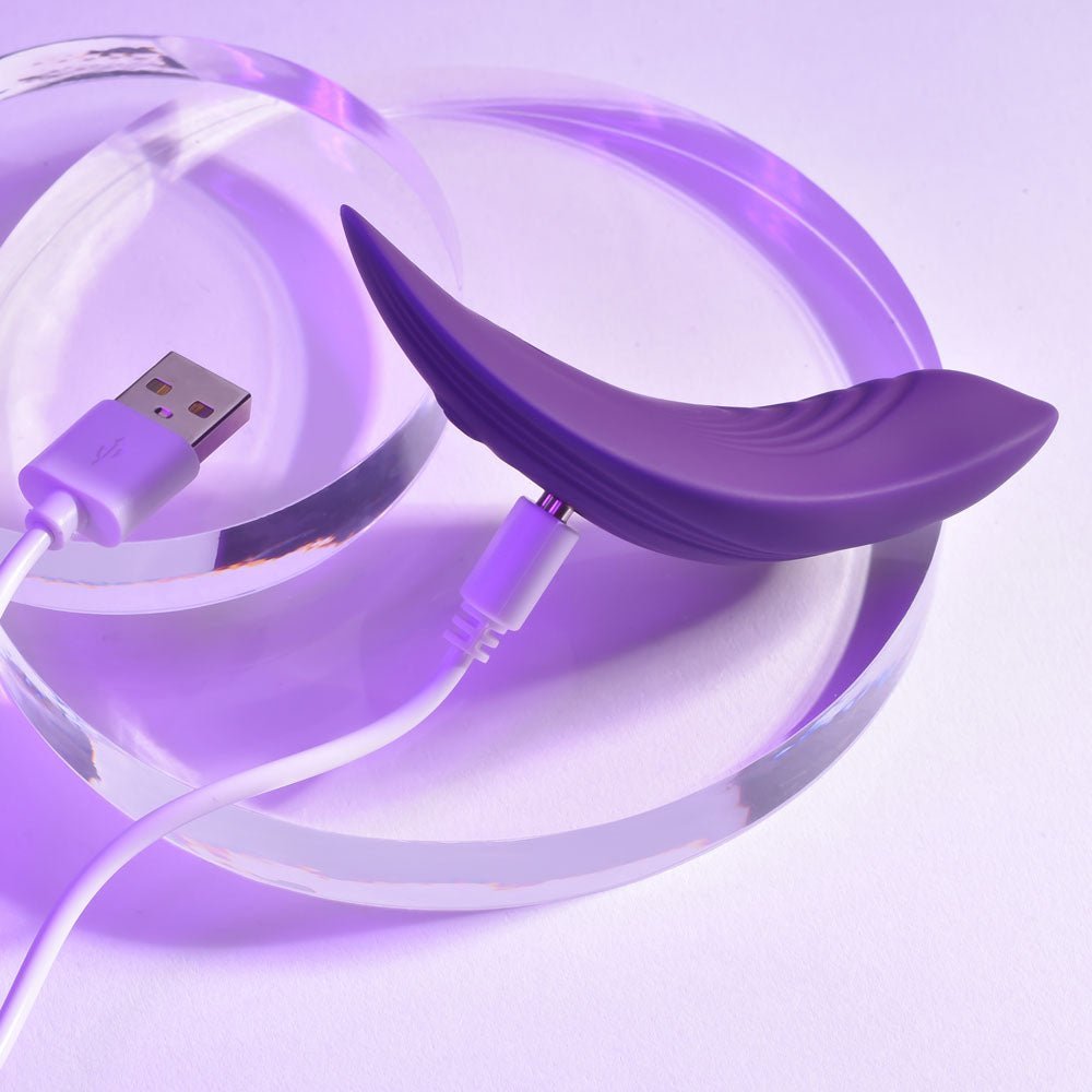 Playboy Pleasure OUR LITTLE SECRET - Purple USB Rechargeable Panty Vibrator with Wireless Remote Control – Sex toys NZ by Naughtyhut. Discreet delivery nationwide.